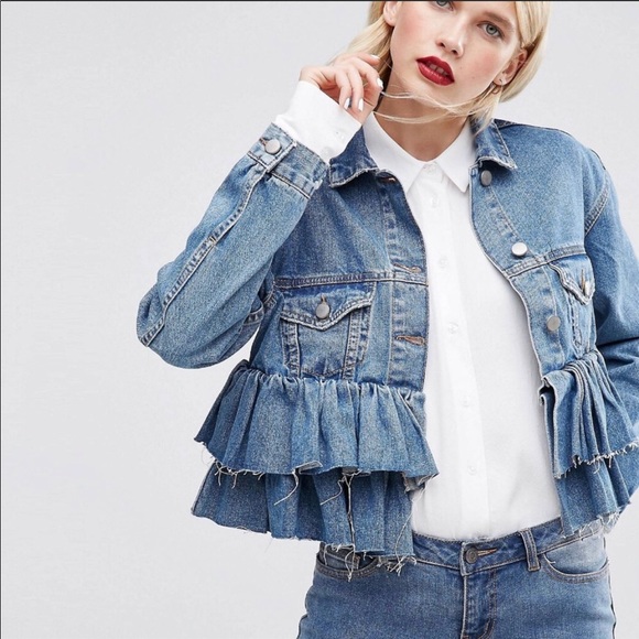 Ruffled jean jacket Clearance